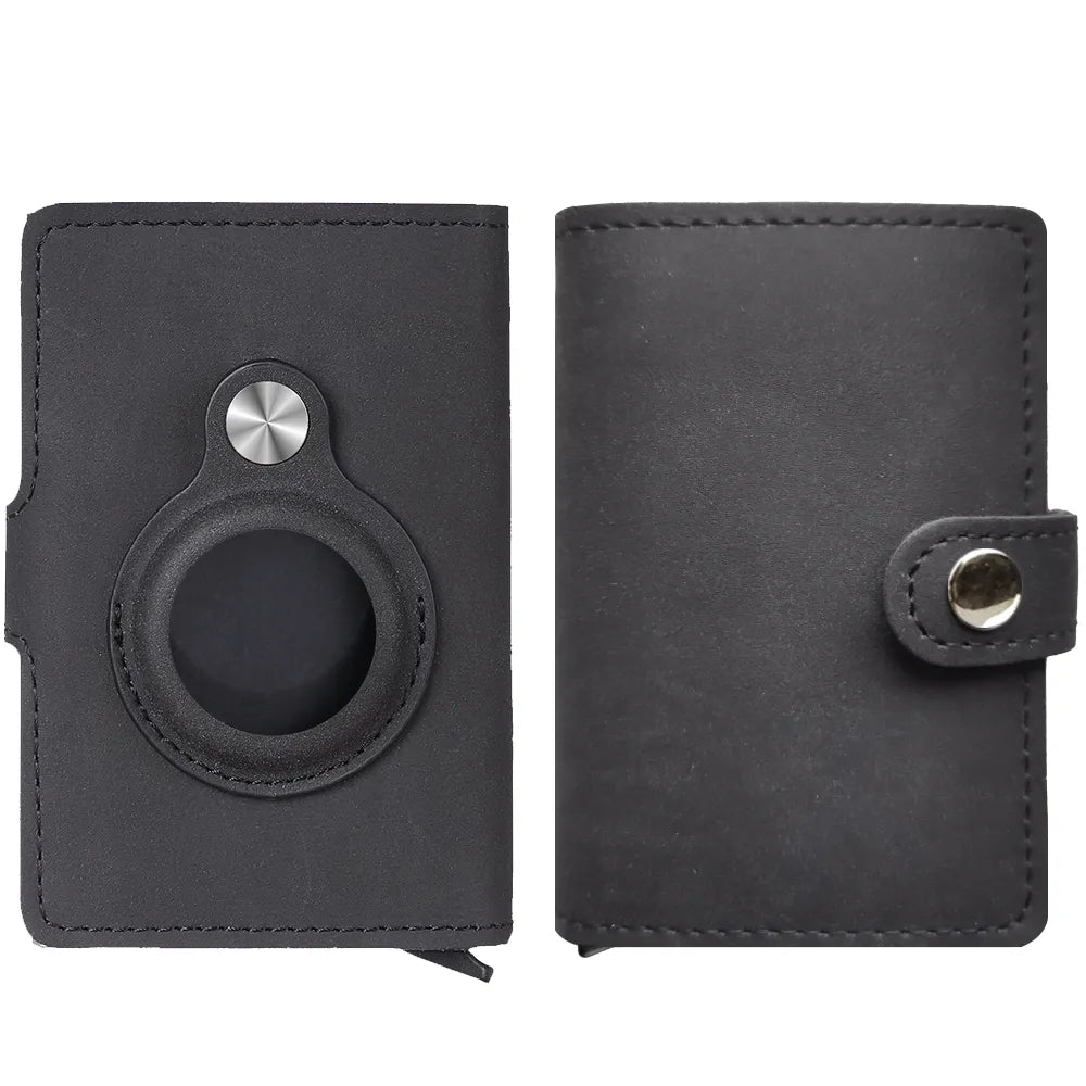 Slim Minimalist RFID Smart Wallet with Airtag, compatible with all phone brands